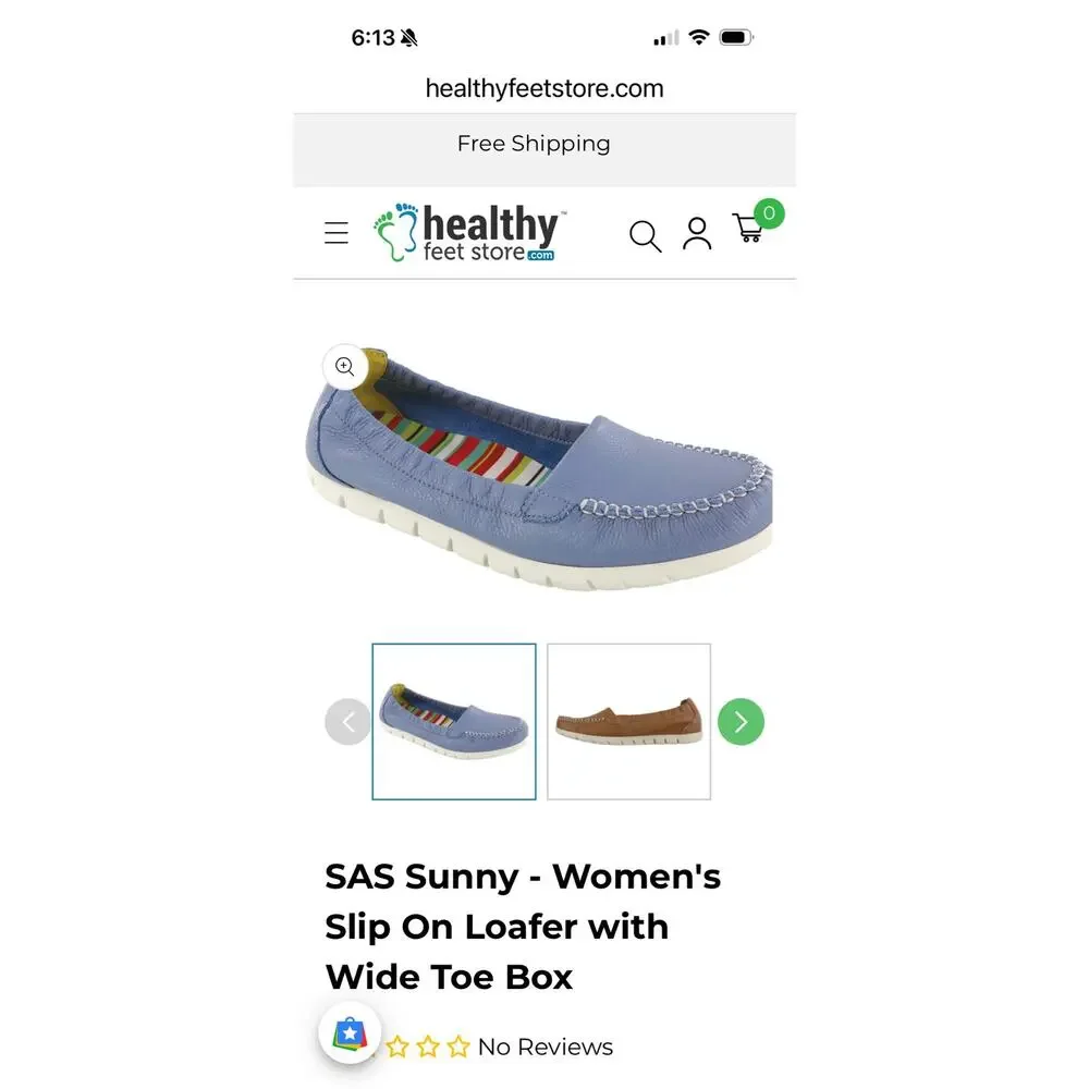 SAS Sunny Slip On Loafer 9.5M Periwnkle Purple Leather Moccasin EVA Sole